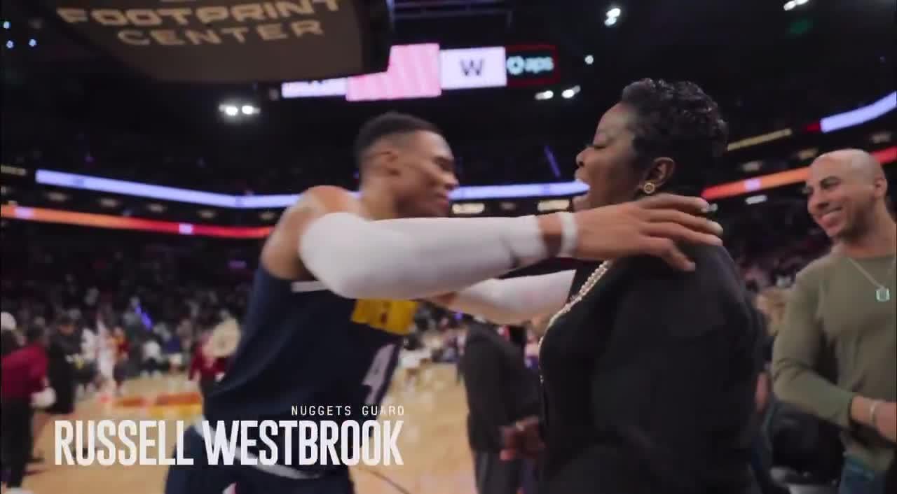 Mama (Wanda) Durant with Russell Westbrook from last season: "Hey, Russell. Russ. You better NOT not say hi to me."