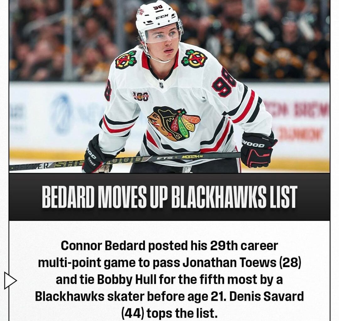 Some fun Bedard and Blackhawks stats after last night’s game on 10/15/25!