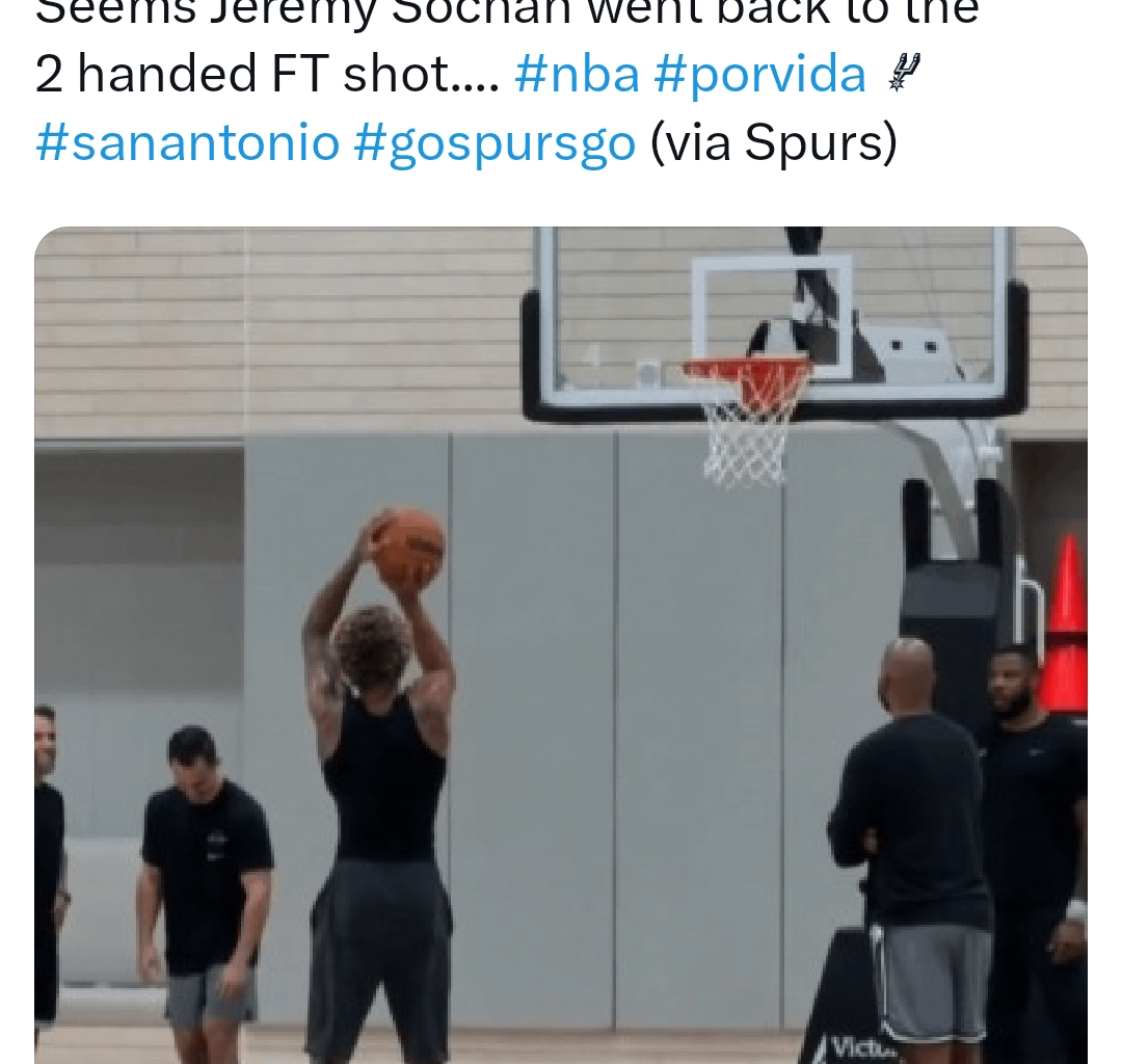 Jeremy back on the shooting floor. Not really sure if this means they are accelerating his return date or not.