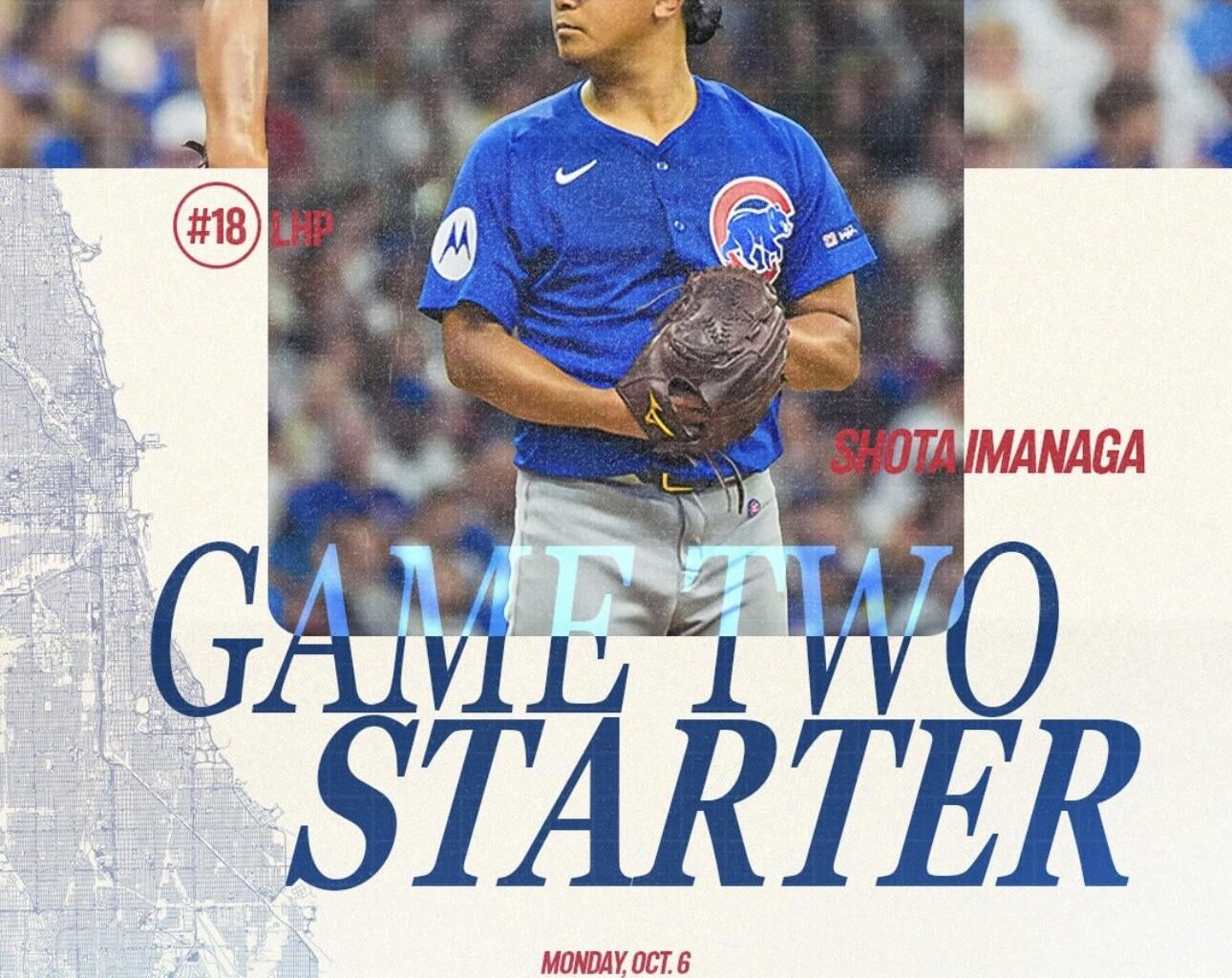 Cubs has announced that shota imanag is the game 2 starter