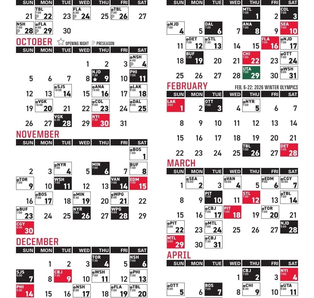 Hurricanes 2025-26 uniform schedule