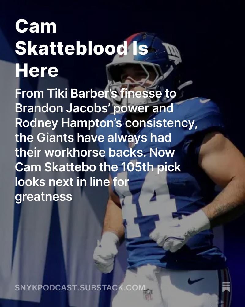 Love Cam Skatteblood the next great Giants HB