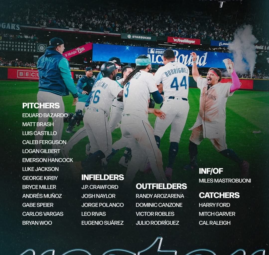 ALCS rosters for the Seattle Mariners and Toronto Blue Jays