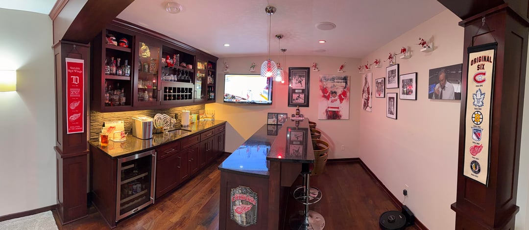 Here’s my Red Wings themed bar.