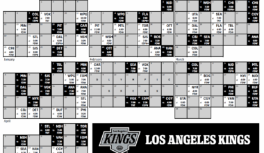 2025-26 LA Kings Printable Schedule