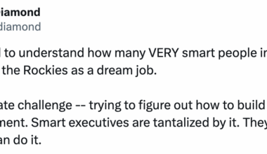 [Diamond] I need you all to understand how many VERY smart people in baseball view running the Rockies as a dream job. It's the ultimate challenge