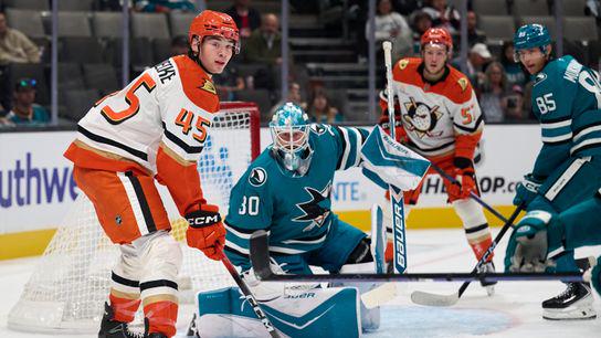 Fresh off his own NHL debut and first career goal, Beckett Sennecke and Ducks look to bounce back from Thursday's opening loss in longtime friend Sam Dickinson Sharks debut. Notes and quotes from morning skate in San Jose ⬇️