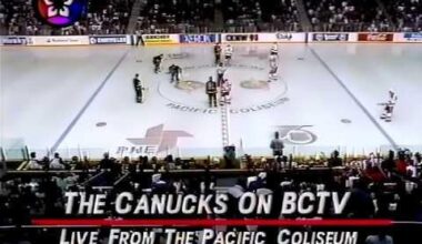 The Canucks beating the Flames in Vancouver 11 - 0 in March, 1992