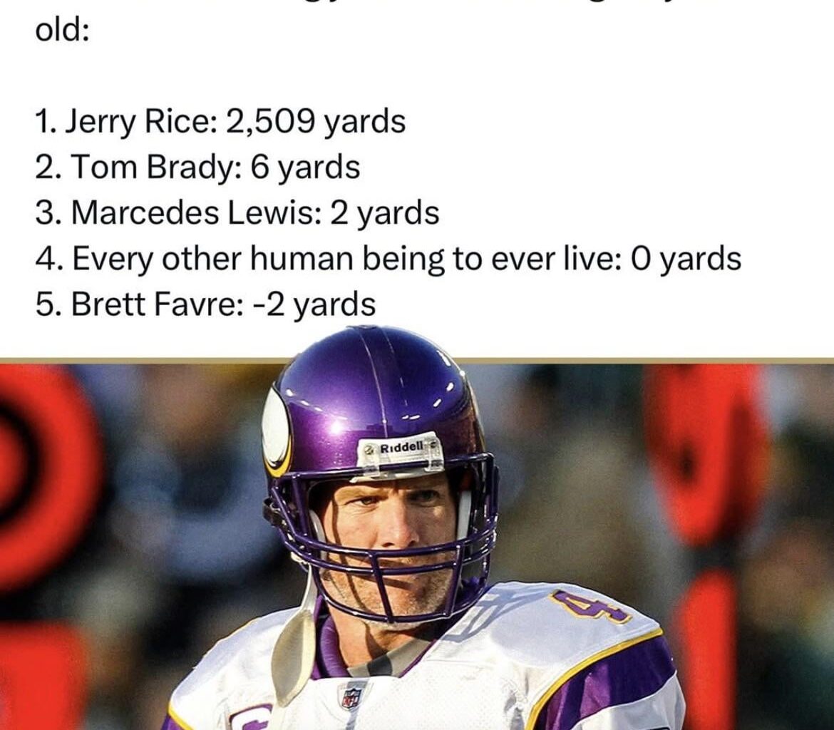 We are all officially the fourth best receiver after turning 40