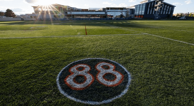 [Broncos] A special addition to our practice field ahead of Demaryius Thomas' Ring of Fame induction this weekend. 🧡