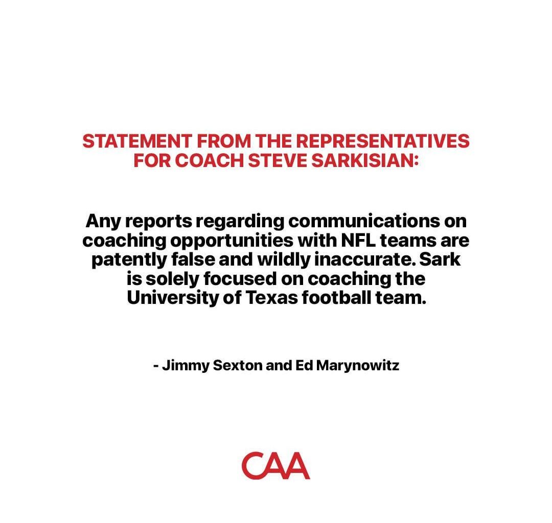 Steve Sarkisian’s agents seem to deny recent reports of his coaching status