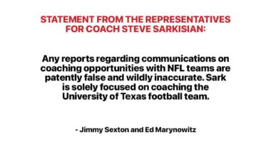 Steve Sarkisian’s agents seem to deny recent reports of his coaching status