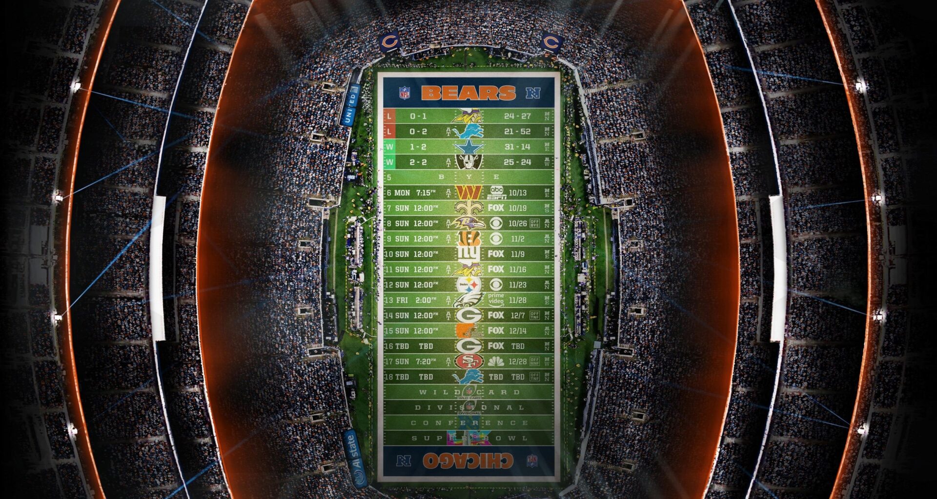 2025 - Stadium Schedule - Wk 4 - Bears (2-2)