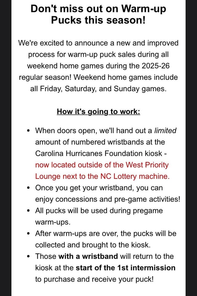 Warm Up Puck Info