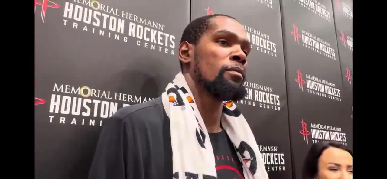 Reporter: "Going back to OKC, are there any people in the arena, employees, anyone that you like to see when you go back to the arena? " -Kevin Durant: "No."