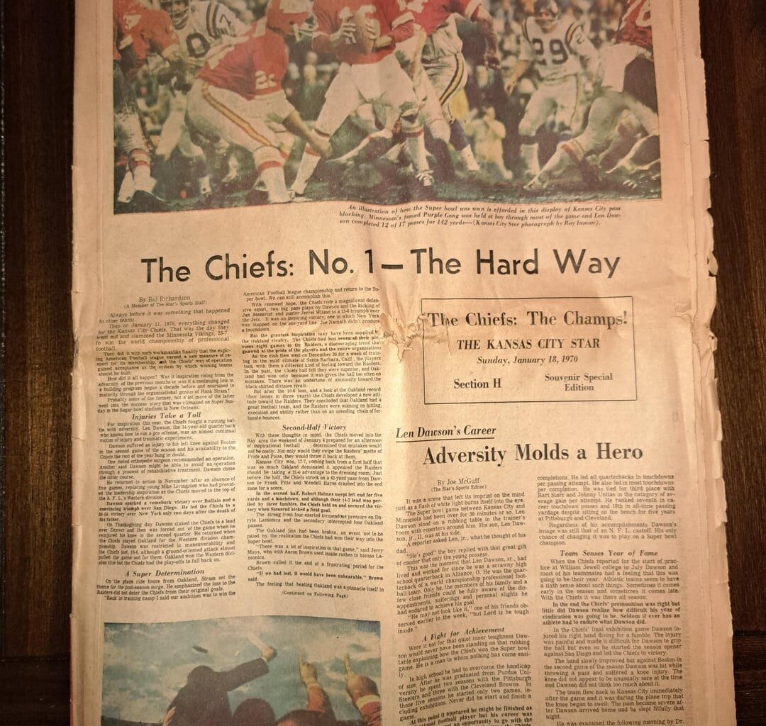 Kansas City Star Super Bowl 4 paper