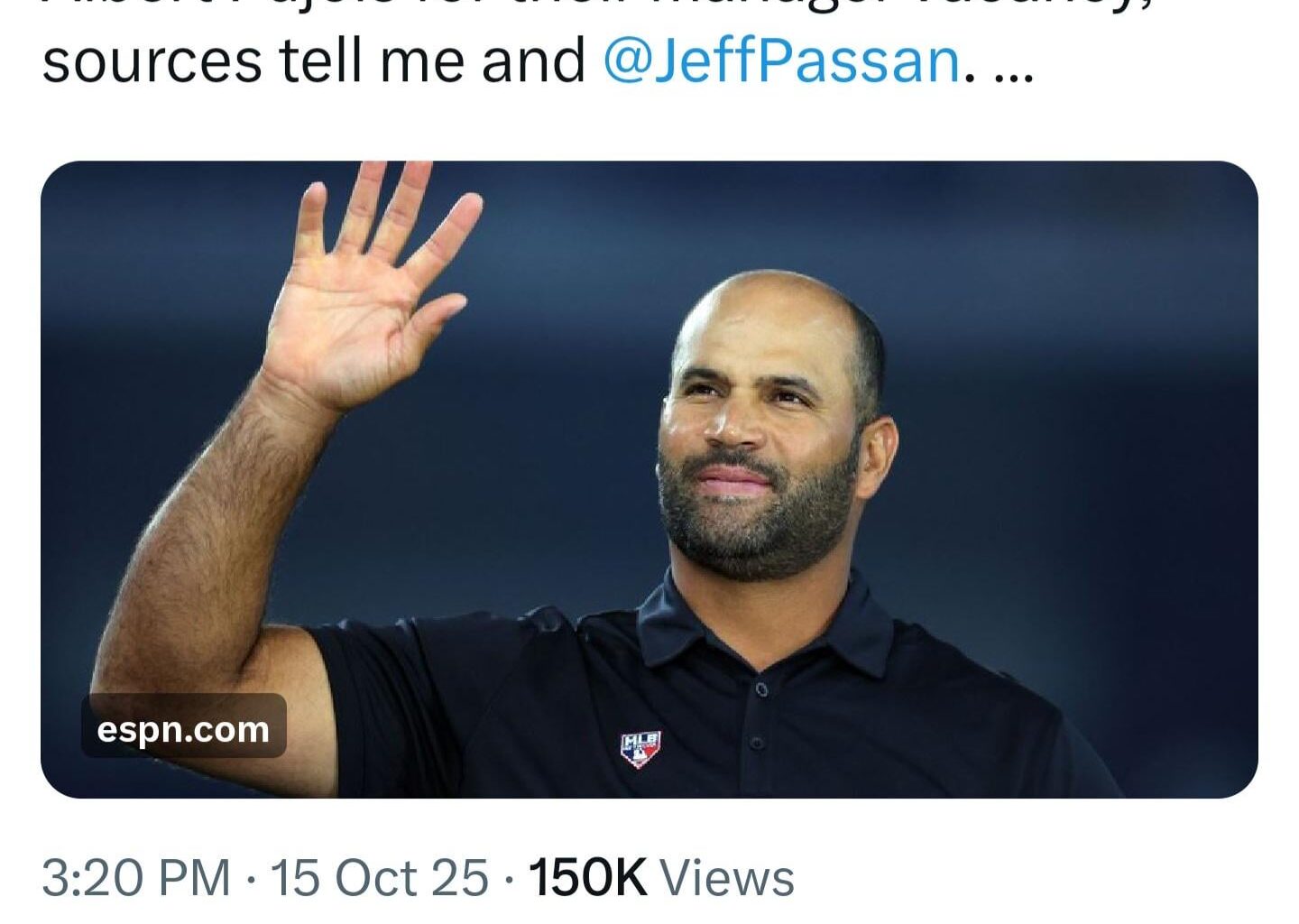 Orioles are going to interview Pujols for managers job