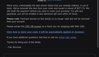 Anyone else getting screwed by NHL Shop (Fanatics)?