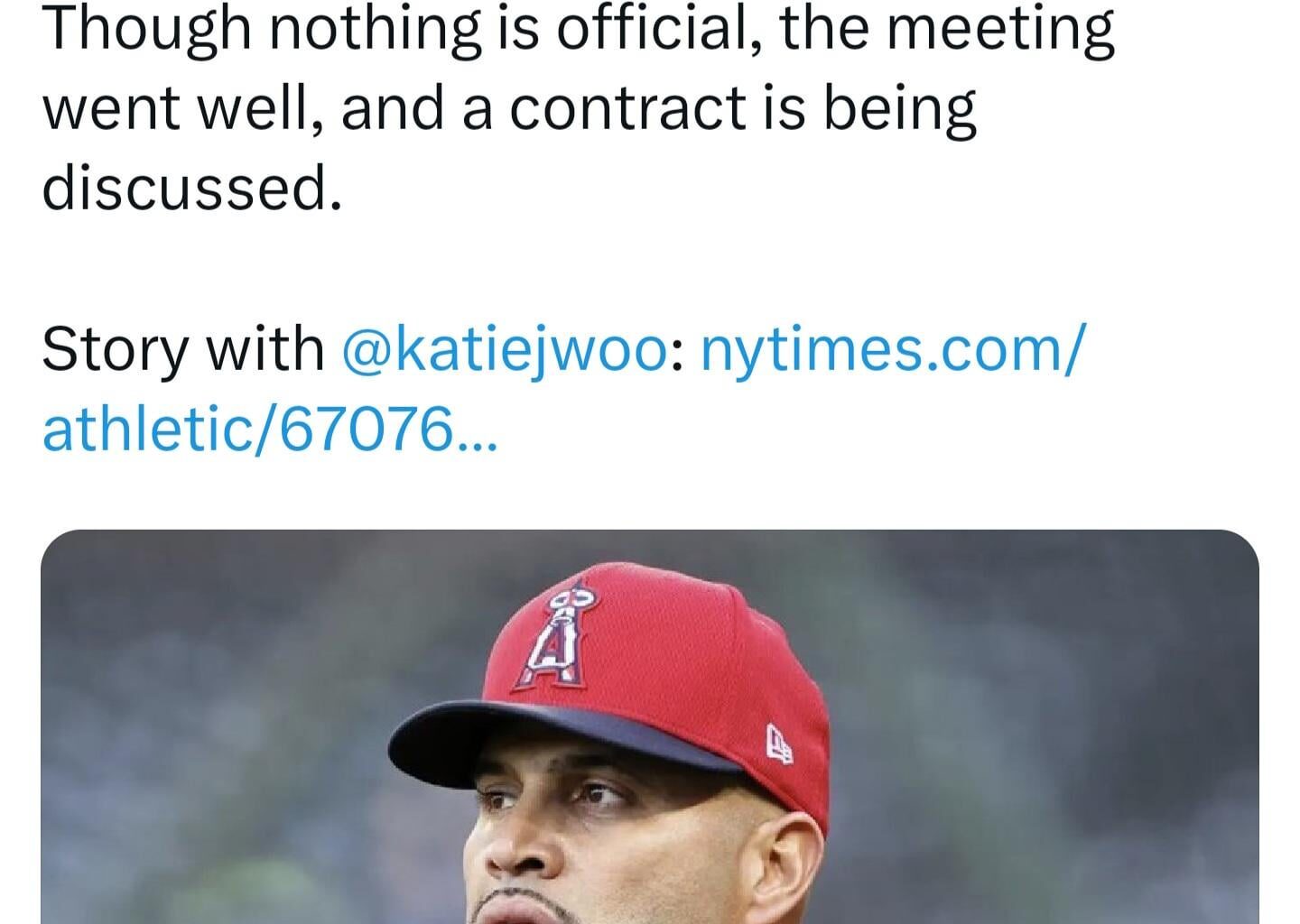 Pujols interviewed for manager job. Contract being discussed