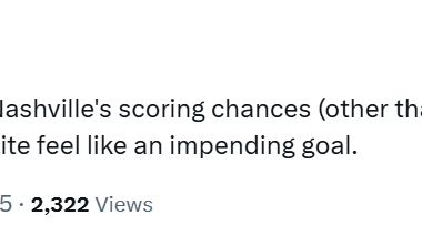 [Ates] Something about Nashville's scoring chances (other than the Hellebuyck giveaway) never quite feel like an impending goal.