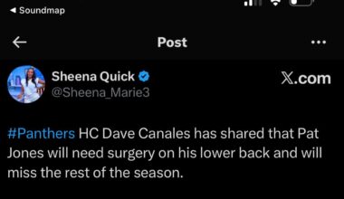 [Quick] Pat Jones to miss the rest of the season