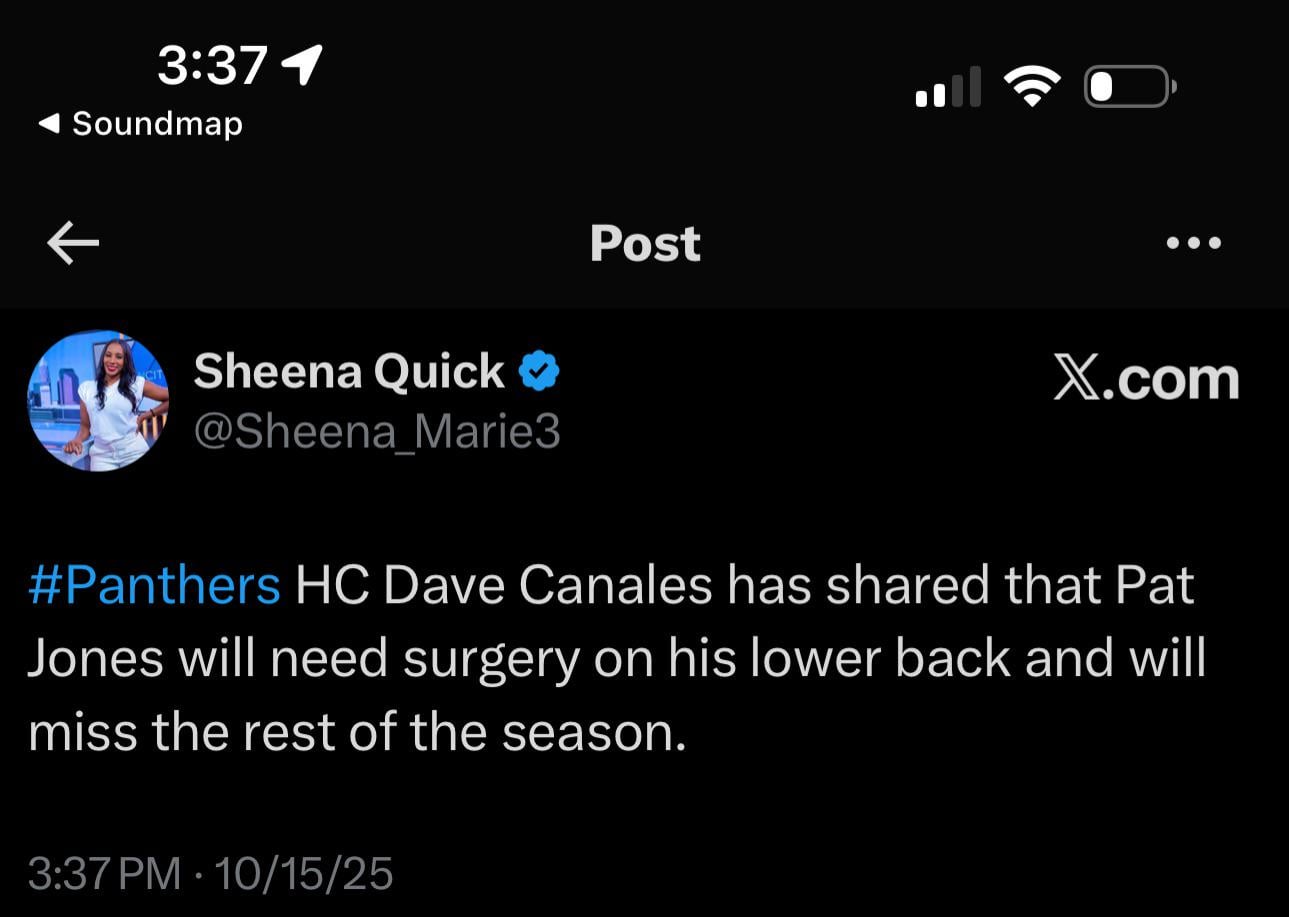 [Quick] Pat Jones to miss the rest of the season