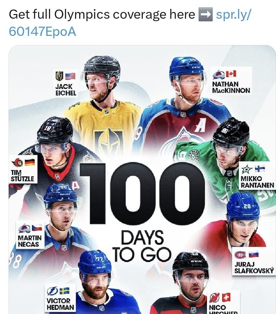 [NHL] Countdown is on, 100 days until 2026 Winter Olympics - Who's Excited?!