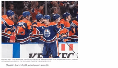 You know it’s bad when even the Edmonton Journal admits the refs were awful — and their team got the calls.
