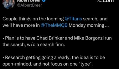 Albert Breer with a few notes on Titans’ impending coaching search