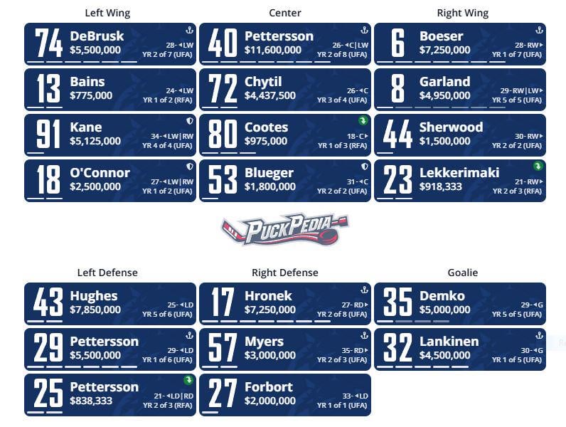 So Canucks fans, how do we feel about the projected lines from PuckPedia? How do you feel about the roster in general that made it?