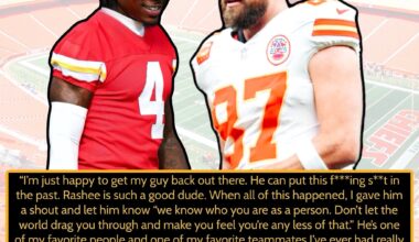 Travis Kelce defended Rashee Rice as a person and called him “one of my favorite teammates I’ve ever had.”