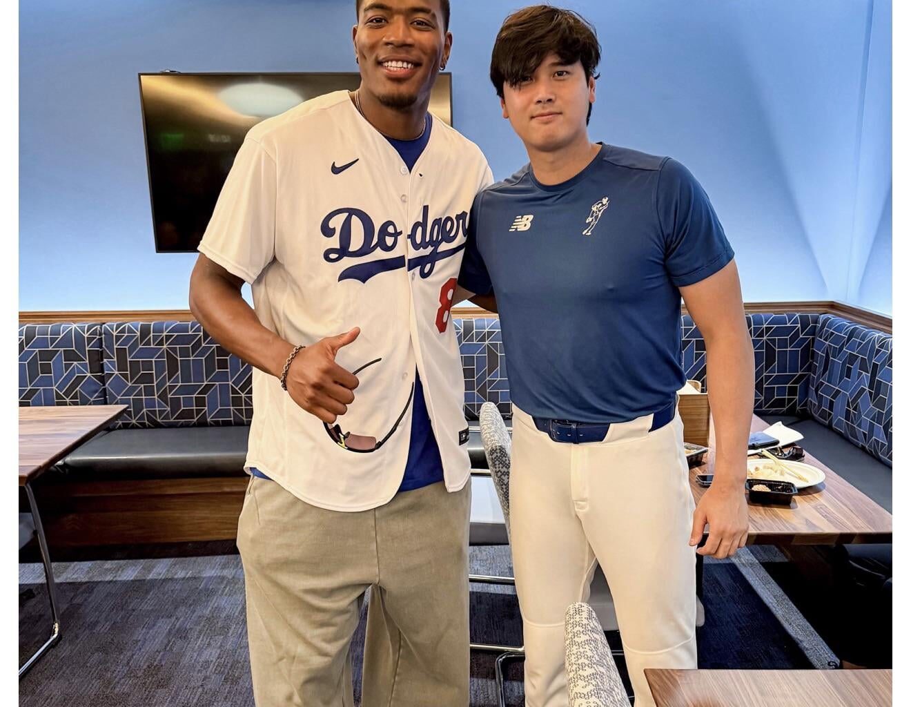 Rui and Shohei tonight before the Dodger game 💙
