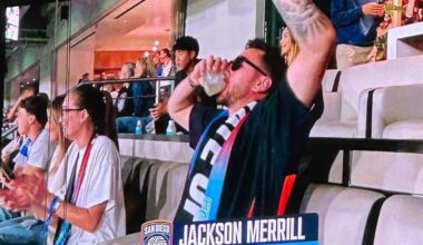 Jackson Merrill enjoying the first ever SDFC playoff game.