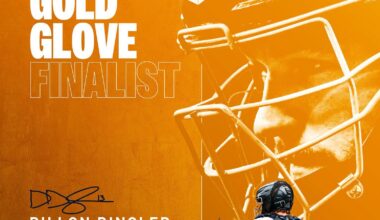 Dillon Dingler Gold Glove finalist at Catcher