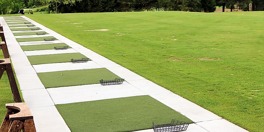 Golf course driving range at Westhaven Golf Club.