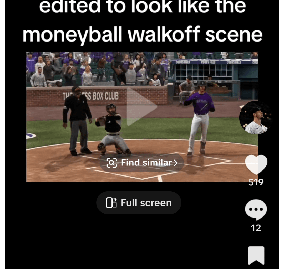 I found this tiktok i made in may, of brenton doyle hitting a walkoff home run against the pirates to left center in mlb the show. Coincidence?