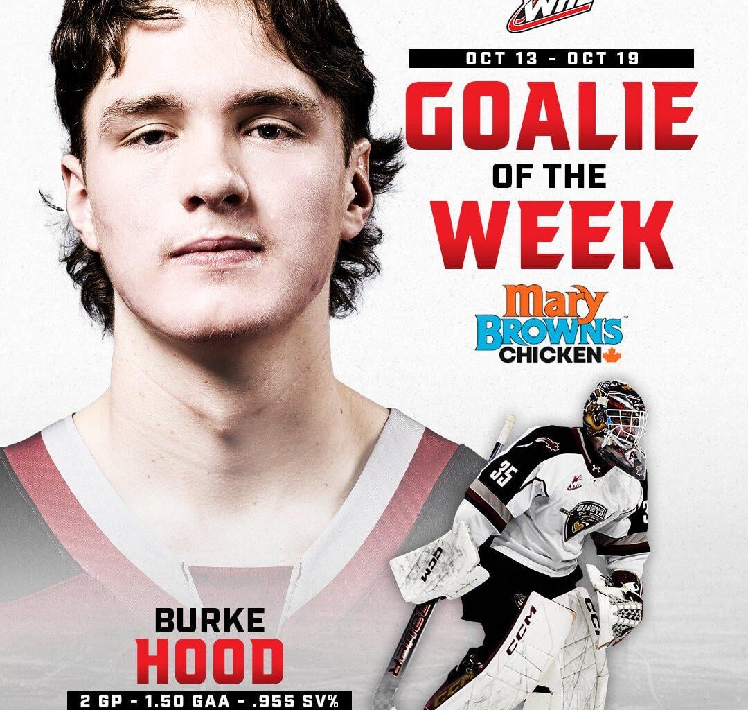 Burke Hood named WHL goalie of the week