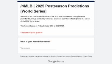 [World Series] Pick Em Predictions