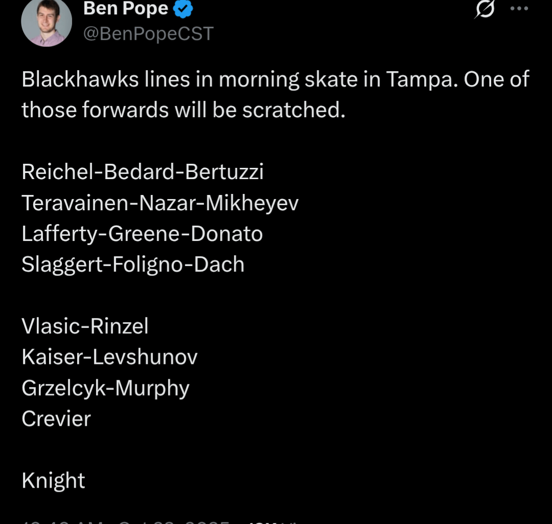 Morning Skate Lines Against Tampa