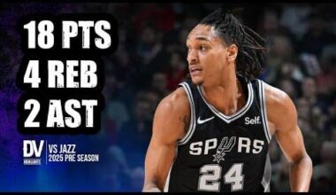 Devin Vassell vs Jazz 18 pts 4 reb 2 ast