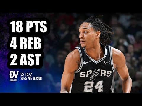 Devin Vassell vs Jazz 18 pts 4 reb 2 ast