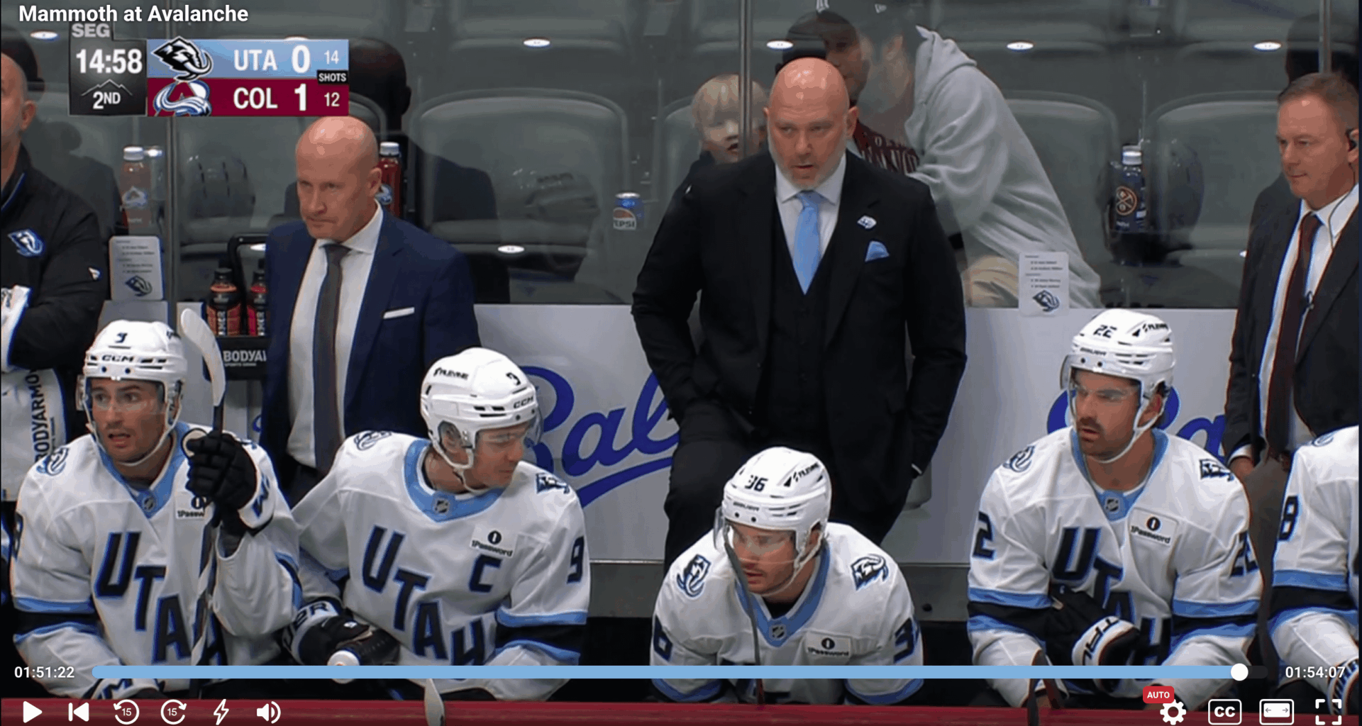 Coach Bear dressed in Utah Mammoth Colors