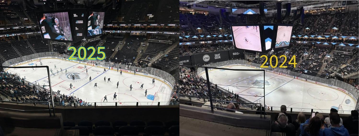 View from 107 row 5, Before and Now
