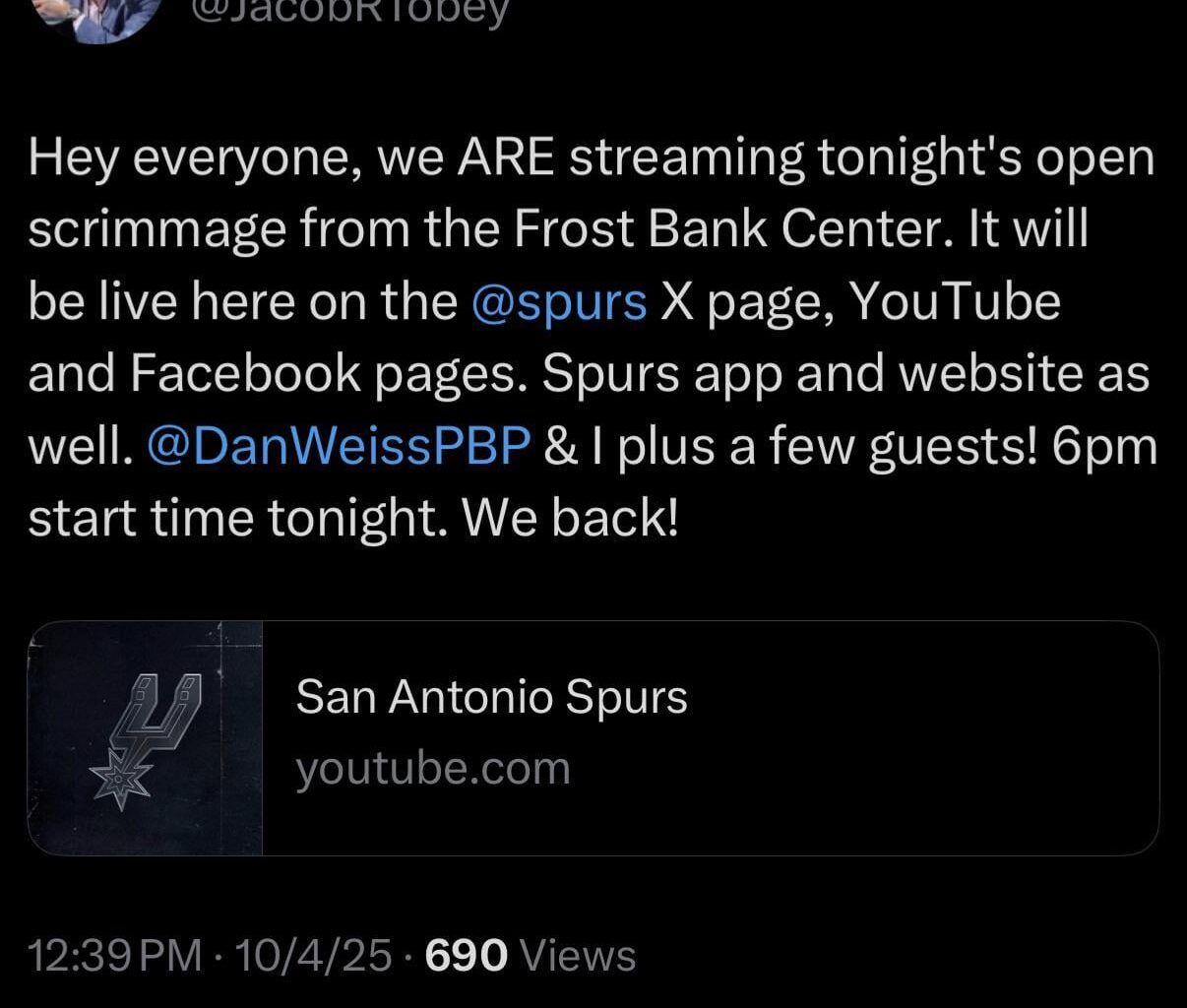 Good news for those of us not in San Antonio