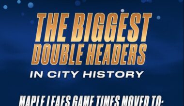 Leafs game times move to accommodate the Blue Jays World Series run !!!