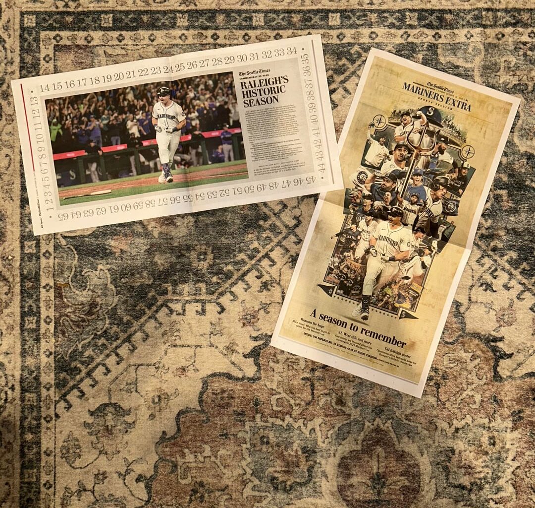 Sunday sports section of The Seattle Times (October 26, 2025)