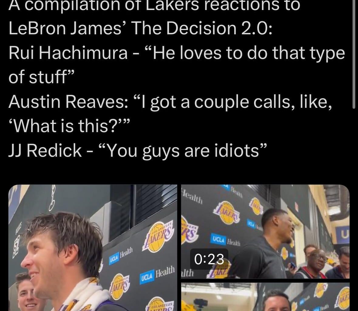 [McMen] A couple reactions to LeBrons’ decision 2.0: Rui - “He loves to do that type of stuff”, AR - “I got a couple calls, like, ‘What is this?’”, JJ Redick - “You guys are idiots”