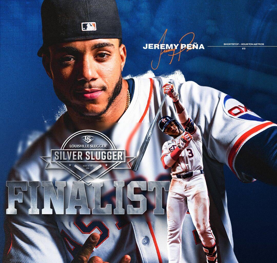Jeremy Pena is named a finalist for the 2025 Louisville Slugger Silver Slugger Award.