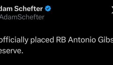 Gibson officially placed on season-ending IR