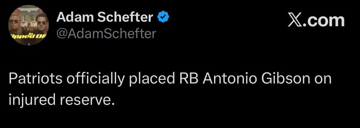 Gibson officially placed on season-ending IR